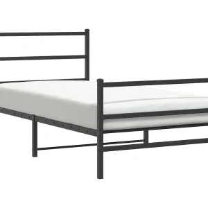 Bedframe met hoofd- en voeteneinde metaal zwart 100×190 cm Bedframe met hoofd- en voeteneinde metaal zwart 100×190 cm