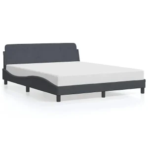 Bedframe "Dover" 160×200 cm fluweel donkergrijs