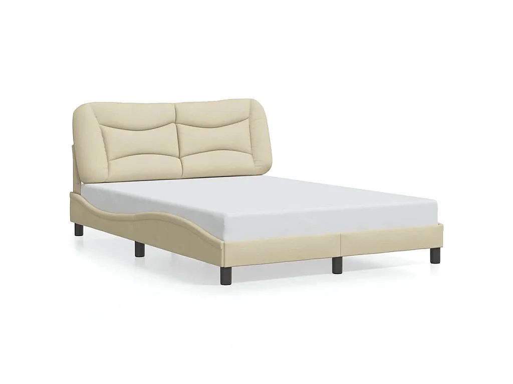 Bedframe zonder matras stof crèmekleurig 140x200 cm