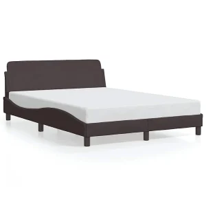 Bedframe zonder matras stof donkerbruin 140×200 cm Bedframe zonder matras stof donkerbruin 140×200 cm