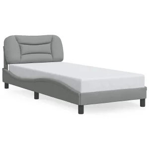 Bedframe zonder matras 90×190 cm stof lichtgrijs Bedframe zonder matras 90×190 cm stof lichtgrijs