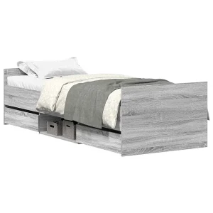 Bedframe met hoofd- en voeteneinde grijs sonoma 90×200 cm Bedframe met hoofd- en voeteneinde grijs sonoma 90×200 cm