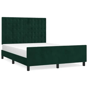 Bedframe zonder matras 140×190 cm fluweel donkergroen Bedframe zonder matras 140×190 cm fluweel donkergroen