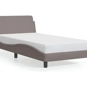 Bedframe zonder matras 100×200 cm stof taupe Bedframe zonder matras 100×200 cm stof taupe