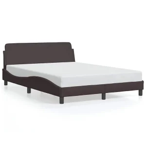 Bedframe zonder matras 120×200 cm stof donkerbruin Bedframe zonder matras 120×200 cm stof donkerbruin