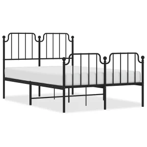 Bedframe met hoofd- en voeteneinde metaal zwart 120×200 cm Bedframe met hoofd- en voeteneinde metaal zwart 120×200 cm