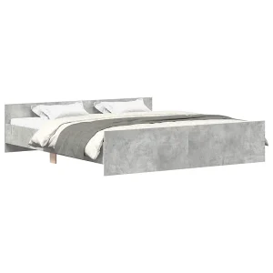 Bedframe met hoofd- en voeteneinde betongrijs 160×200 cm Bedframe met hoofd- en voeteneinde betongrijs 160×200 cm