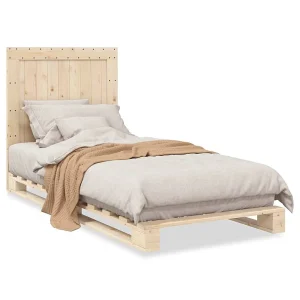 Bedframe met hoofdbord massief grenenhout 90×200 cm Bedframe met hoofdbord massief grenenhout 90×200 cm