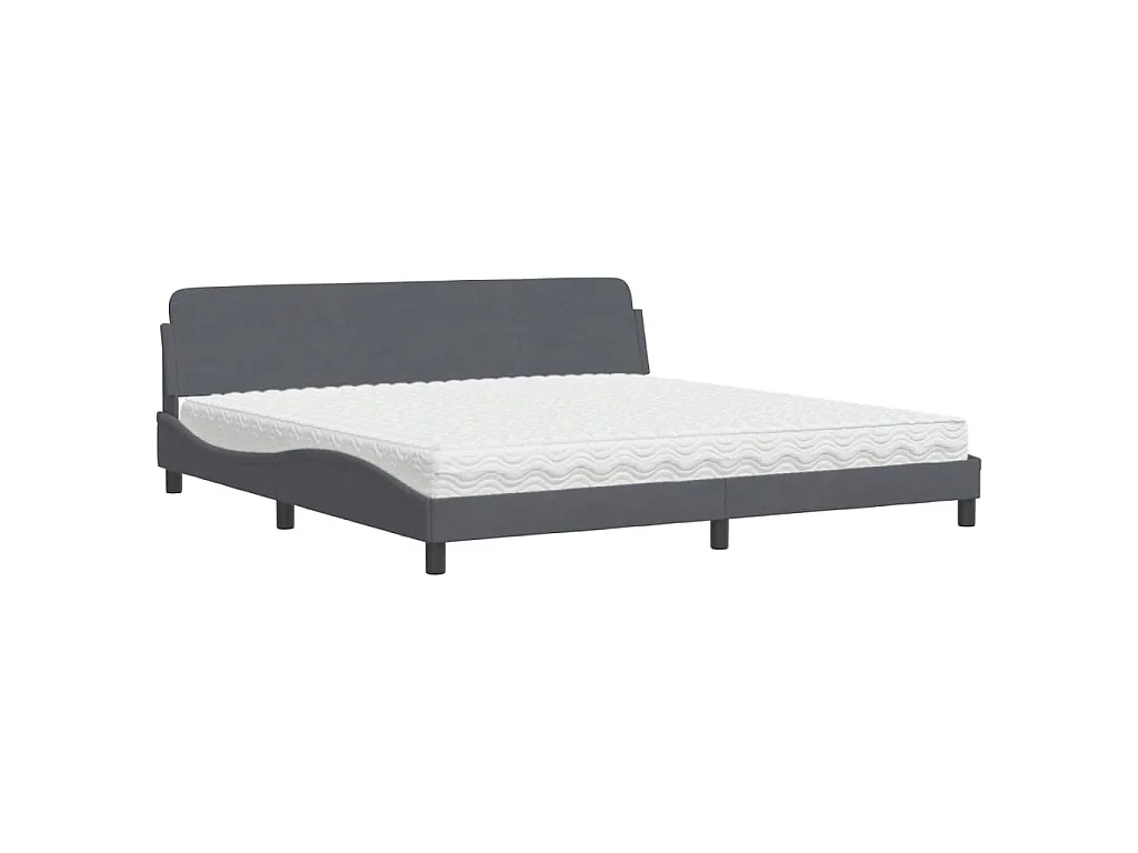 Bed met matras fluweel donkergrijs 200x200 cm