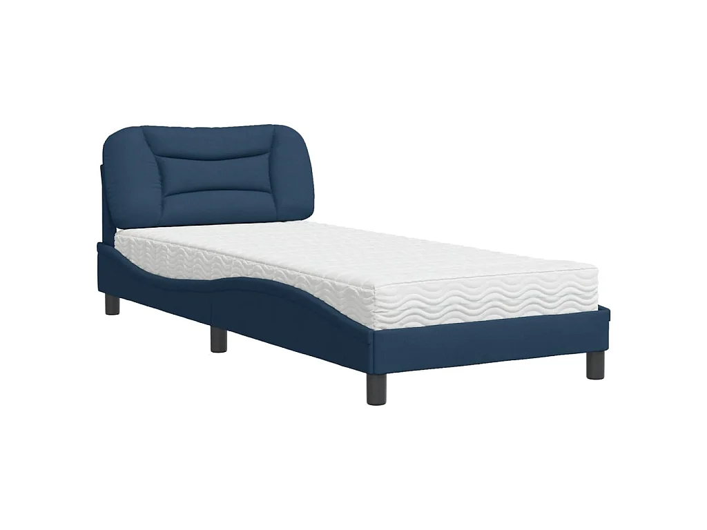 Bed met matras stof blauw 80x200 cm