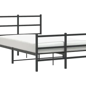 Bedframe met hoofd- en voeteneinde metaal zwart 120×190 cm Bedframe met hoofd- en voeteneinde metaal zwart 120×190 cm