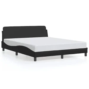 Bedframe "Dover" kunstleer zwart 160×200 cm Bedframe "Dover" kunstleer zwart 160×200 cm