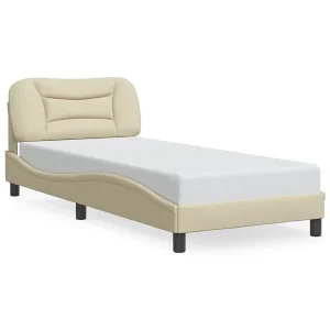 Bedframe zonder matras "Hvar" 80×200 cm stof crèmekleurig Bedframe zonder matras "Hvar" 80×200 cm stof crèmekleurig