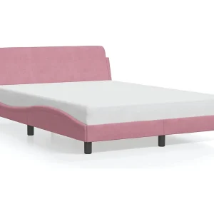 Bedframe met hoofdeinde "Dover" 120×200 cm fluweel roze Bedframe met hoofdeinde "Dover" 120×200 cm fluweel roze
