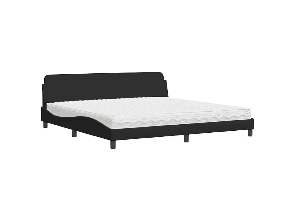 Bed met matras stof zwart 200x200 cm