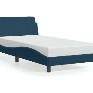 Bedframe met hoofdeinde "Dover" fluweel blauw 100×200 cm Bedframe met hoofdeinde "Dover" fluweel blauw 100×200 cm