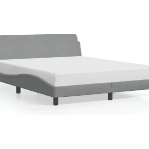 Bedframe zonder matras stof lichtgrijs 160×200 cm