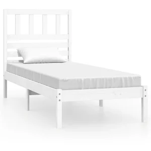 Bedframe zonder matras massief grenenhout wit 75×190 cm Bedframe zonder matras massief grenenhout wit 75×190 cm