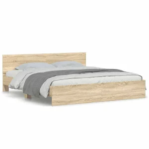 Bedframe met hoofdeinde sonoma eikenkleurig 160×200 cm Bedframe met hoofdeinde sonoma eikenkleurig 160×200 cm