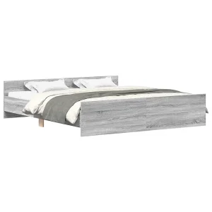 Bedframe met hoofd- en voeteneinde grijs sonoma 160×200 cm Bedframe met hoofd- en voeteneinde grijs sonoma 160×200 cm