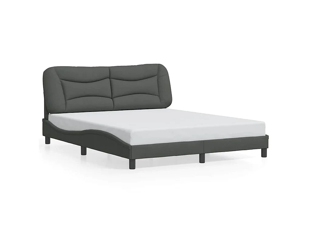 Bedframe zonder matras stof donkergrijs 160x200 cm