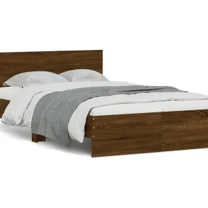 Bedframe met hoofdeinde bruin eikenkleur 120×190 cm Bedframe met hoofdeinde bruin eikenkleur 120×190 cm