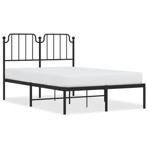 Bedframe met hoofdbord metaal zwart 120×190 cm Bedframe met hoofdbord metaal zwart 120×190 cm