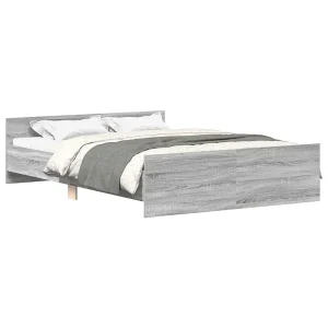Bedframe met hoofd- en voeteneinde grijs sonoma 140×190 cm Bedframe met hoofd- en voeteneinde grijs sonoma 140×190 cm