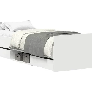 Bedframe met hoofd- en voeteneinde wit 75×190 cm Bedframe met hoofd- en voeteneinde wit 75×190 cm