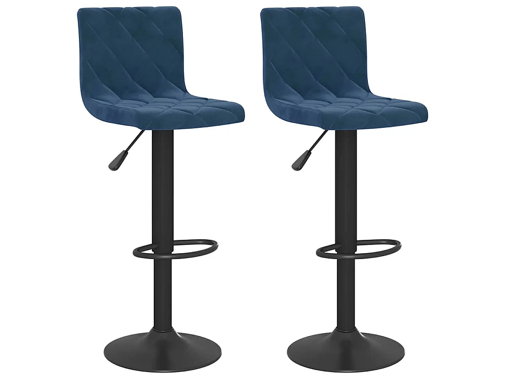 Barkrukken 2 st fluweel blauw