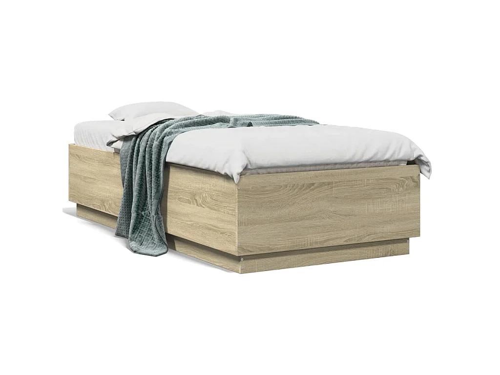 Bedframe bewerkt hout sonoma eikenkleurig 90x190 cm