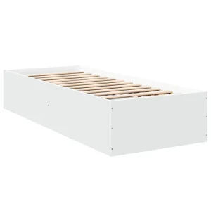 Bedframe bewerkt hout wit 90×190 cm Bedframe bewerkt hout wit 90×190 cm