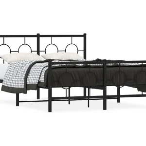 Bedframe met hoofd- en voeteneinde metaal zwart 140×190 cm