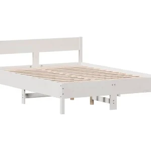 Bedframe zonder matras massief grenenhout wit 160×200 cm Bedframe zonder matras massief grenenhout wit 160×200 cm