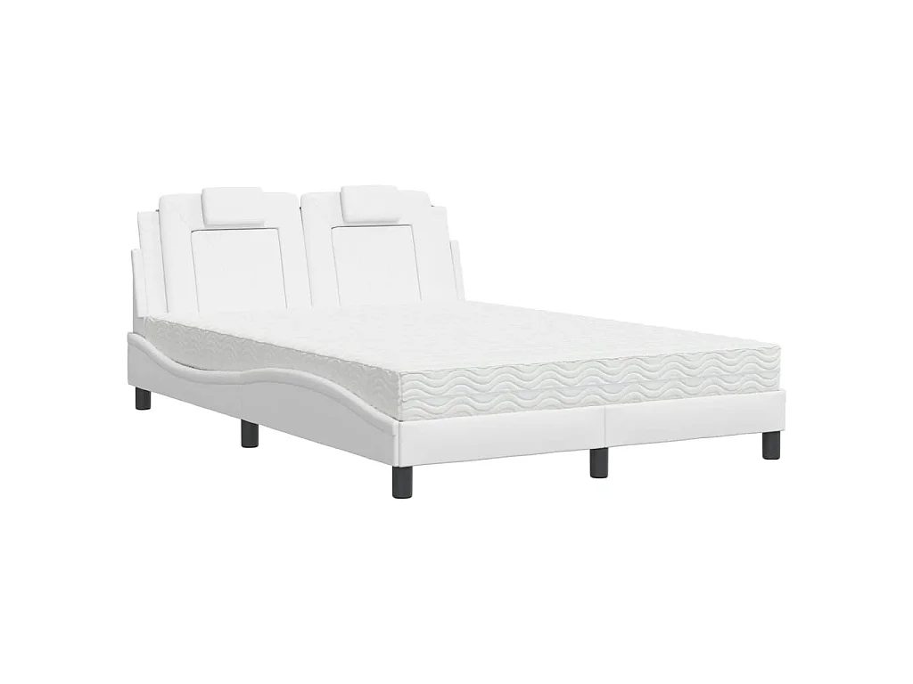 Bed met matras kunstleer wit 120x200 cm