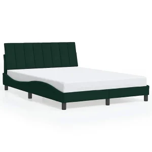 Bedframe zonder matras "Hanko" 140×190 cm fluweel donkergroen Bedframe zonder matras "Hanko" 140×190 cm fluweel donkergroen