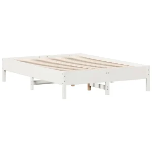 Bedframe zonder matras massief grenenhout wit 140×190 cm Bedframe zonder matras massief grenenhout wit 140×190 cm