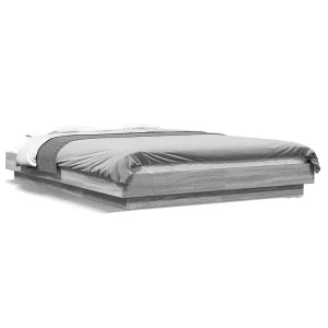 Bedframe met LED-verlichting grijs sonoma eiken 120×190 cm Bedframe met LED-verlichting grijs sonoma eiken 120×190 cm