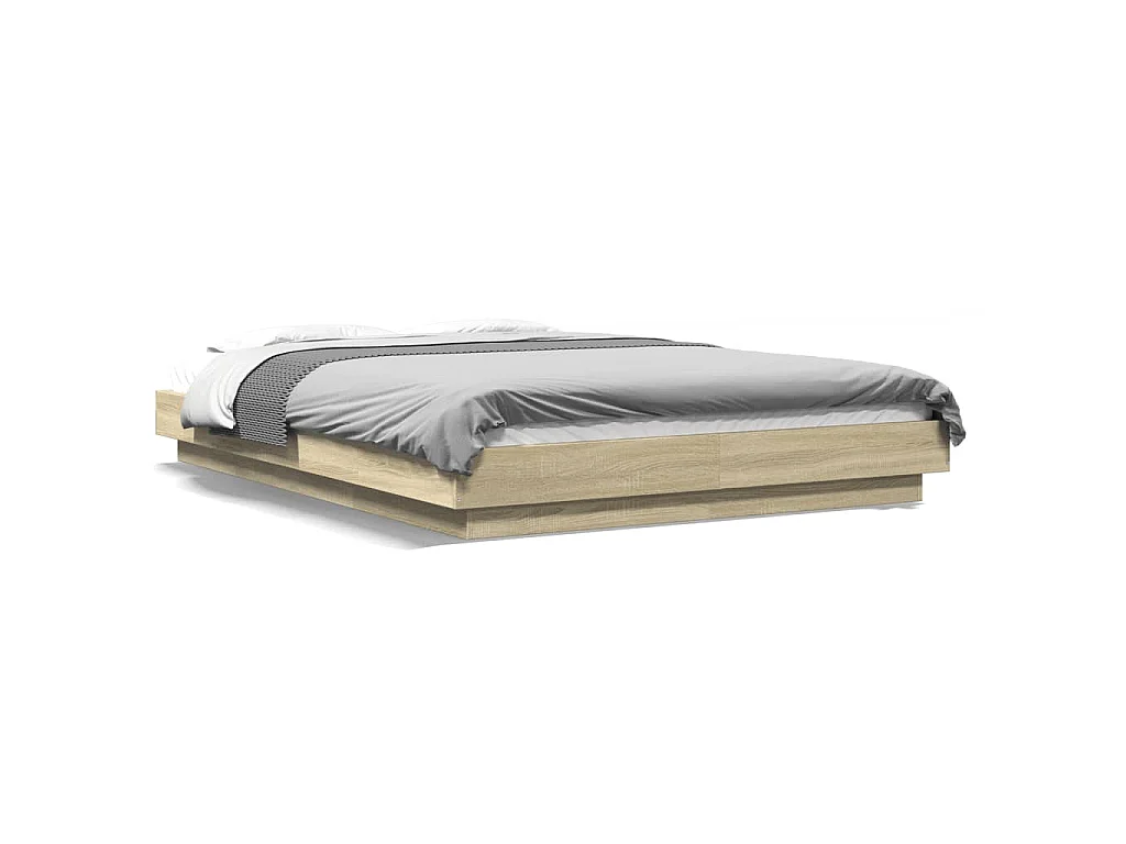 Bedframe bewerkt hout sonoma eikenkleurig 140x200 cm