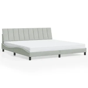 Bedframe zonder matras "Hanko" 200×200 cm fluweel lichtgrijs Bedframe zonder matras "Hanko" 200×200 cm fluweel lichtgrijs