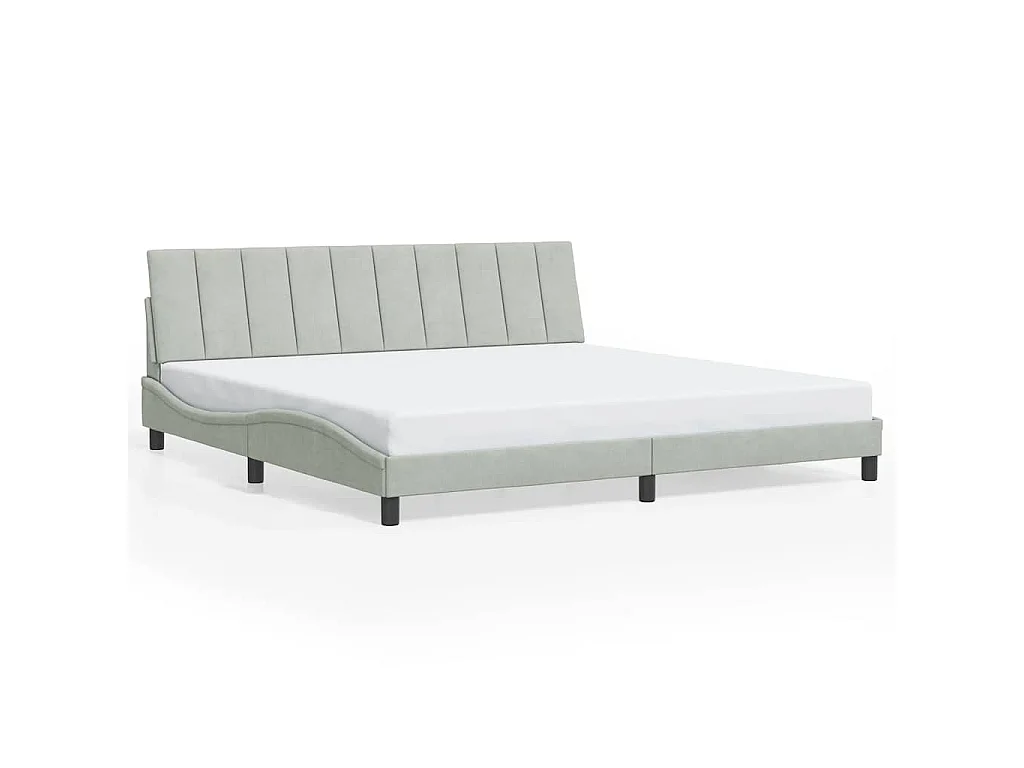 Bedframe zonder matras "Hanko" 200x200 cm fluweel lichtgrijs