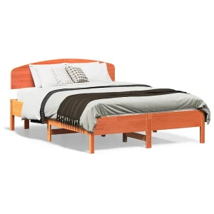 Bedframe zonder matras massief grenenhout wasbruin 135×190 cm Bedframe zonder matras massief grenenhout wasbruin 135×190 cm