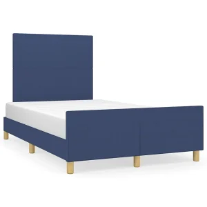 Bedframe zonder matras 120×190 cm stof blauw Bedframe zonder matras 120×190 cm stof blauw
