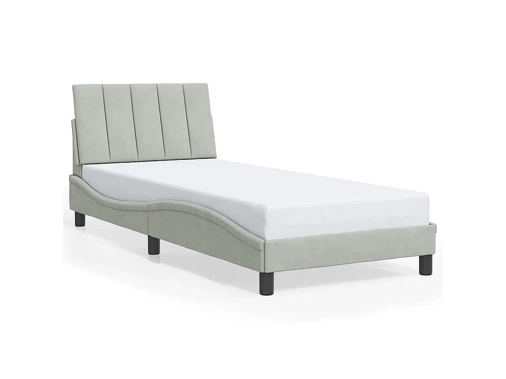 Bedframe zonder matras 90x200 cm fluweel lichtgrijs
