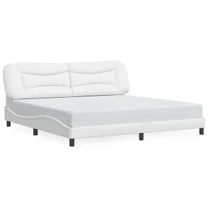 Bedframe zonder matras "Hvar" kunstleer wit 200×200 cm Bedframe zonder matras "Hvar" kunstleer wit 200×200 cm