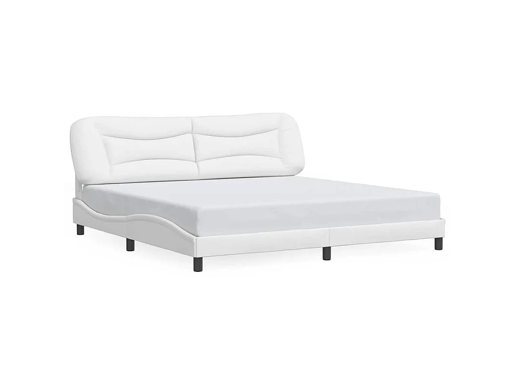 Bedframe zonder matras "Hvar" kunstleer wit 200x200 cm