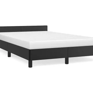 Bedframe met hoofdbord kunstleer zwart 120×190 cm
