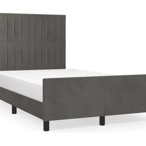 Bedframe zonder matras 120×190 cm fluweel donkergrijs Bedframe zonder matras 120×190 cm fluweel donkergrijs