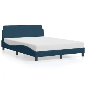 Bedframe met hoofdeinde "Dover" fluweel blauw 140×190 cm Bedframe met hoofdeinde "Dover" fluweel blauw 140×190 cm