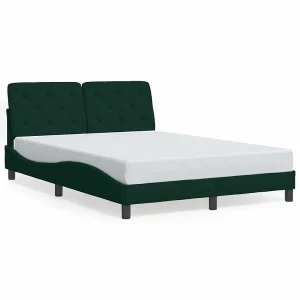 Bedframe zonder matras 140×190 cm fluweel donkergroen Bedframe zonder matras 140×190 cm fluweel donkergroen